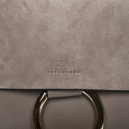 Chloe Suede Calfskin Small Faye Shoulder Bag Motty Grey 6 of 7