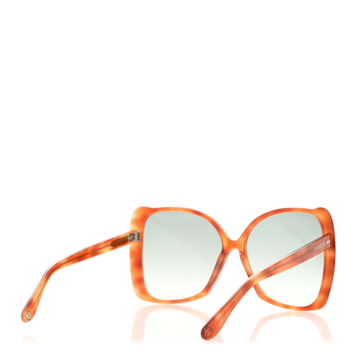 Acetate Oversize Square Frame GG0471S Sunglasses Havana Green