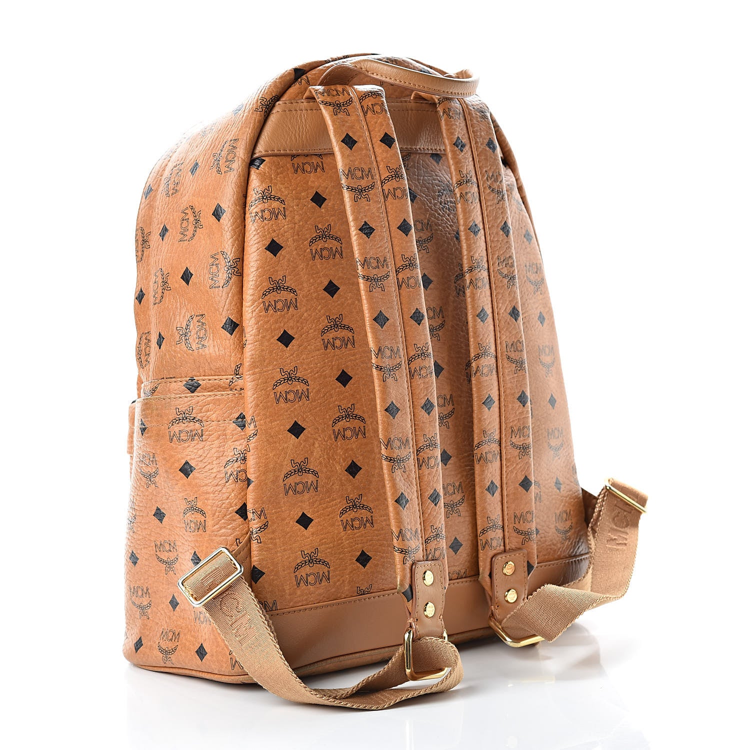 MCM Visetos Medium Sprinkle Stud Stark Backpack Cognac 3 of 18