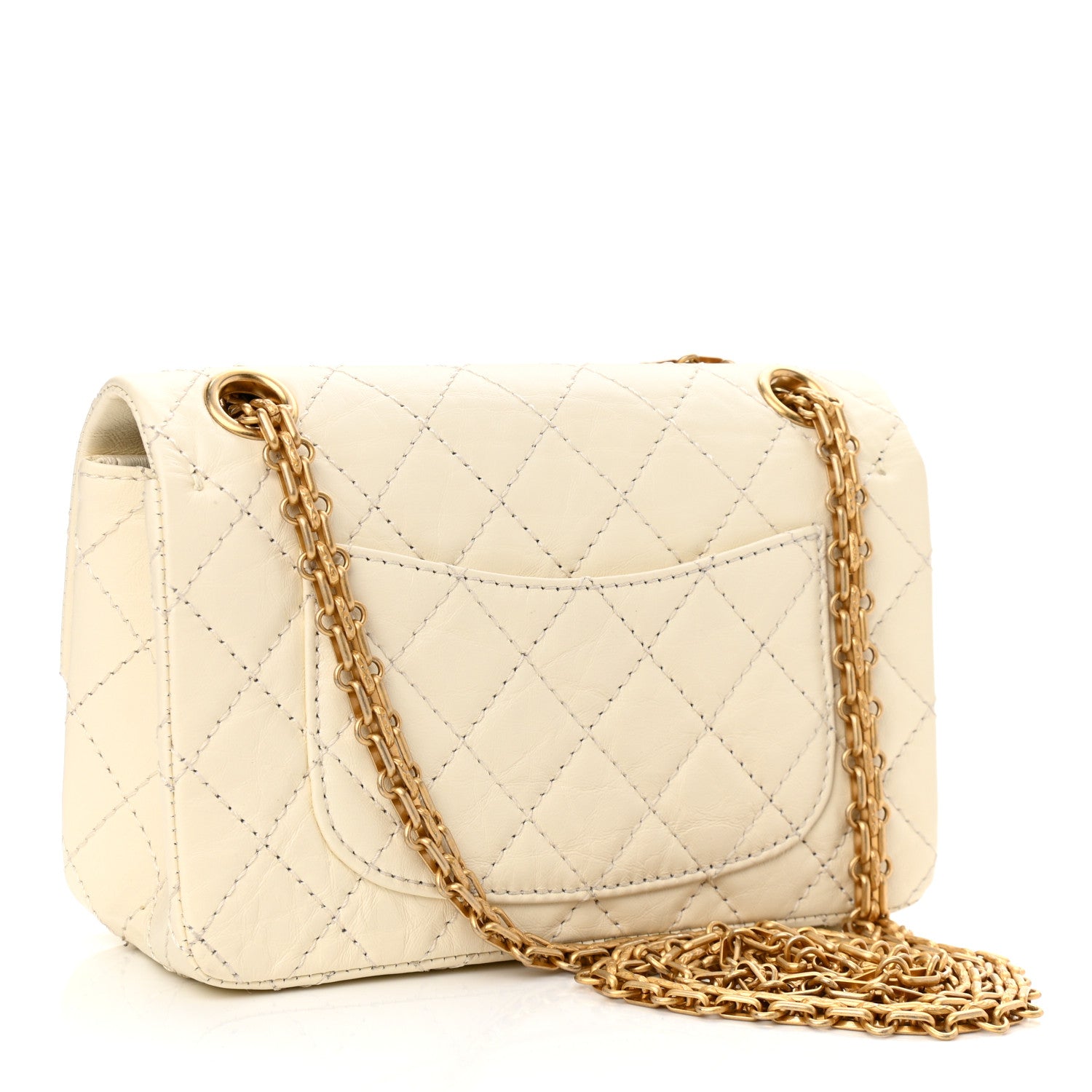 Chanel Aged Calfskin Quilted 2.55 Reissue Mini Flap White 3 of 10
