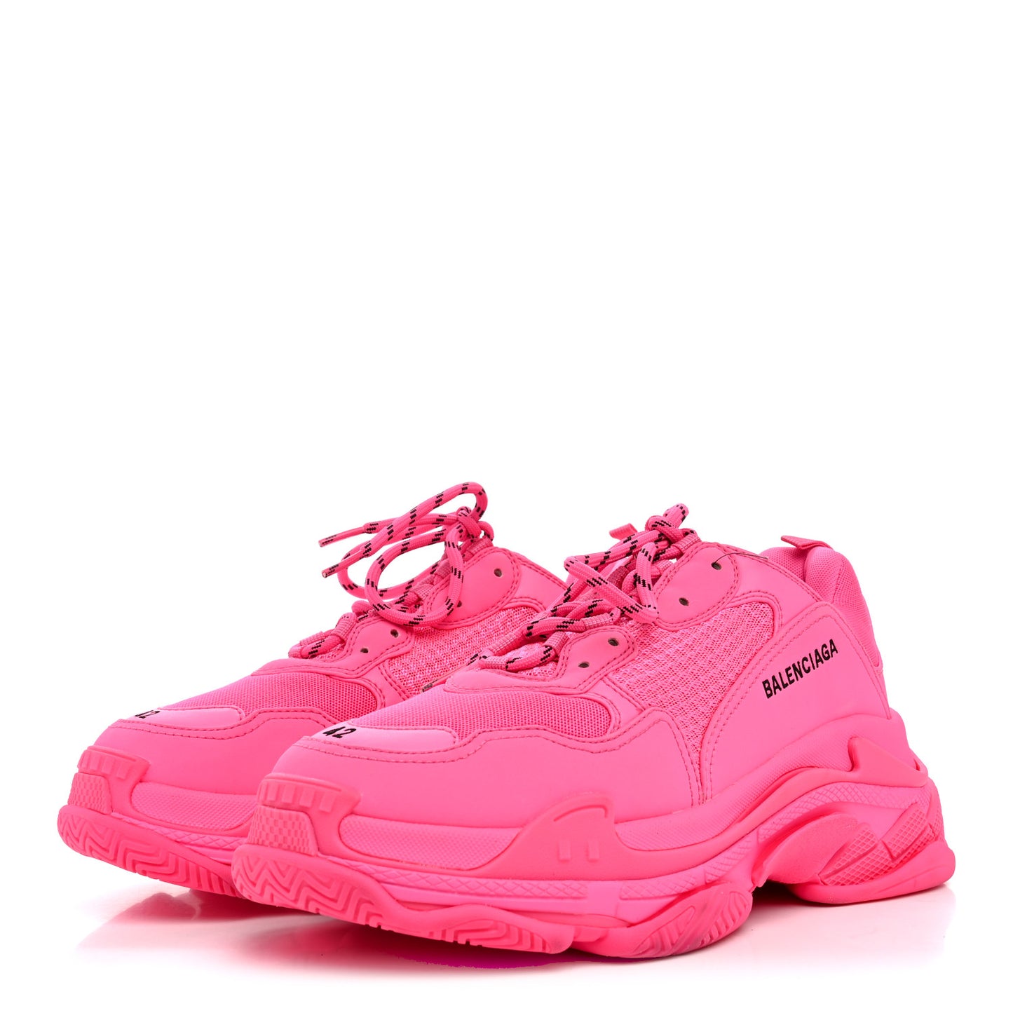 Fabric Mesh Mens Triple S Sneakers 42 Fluo Pink