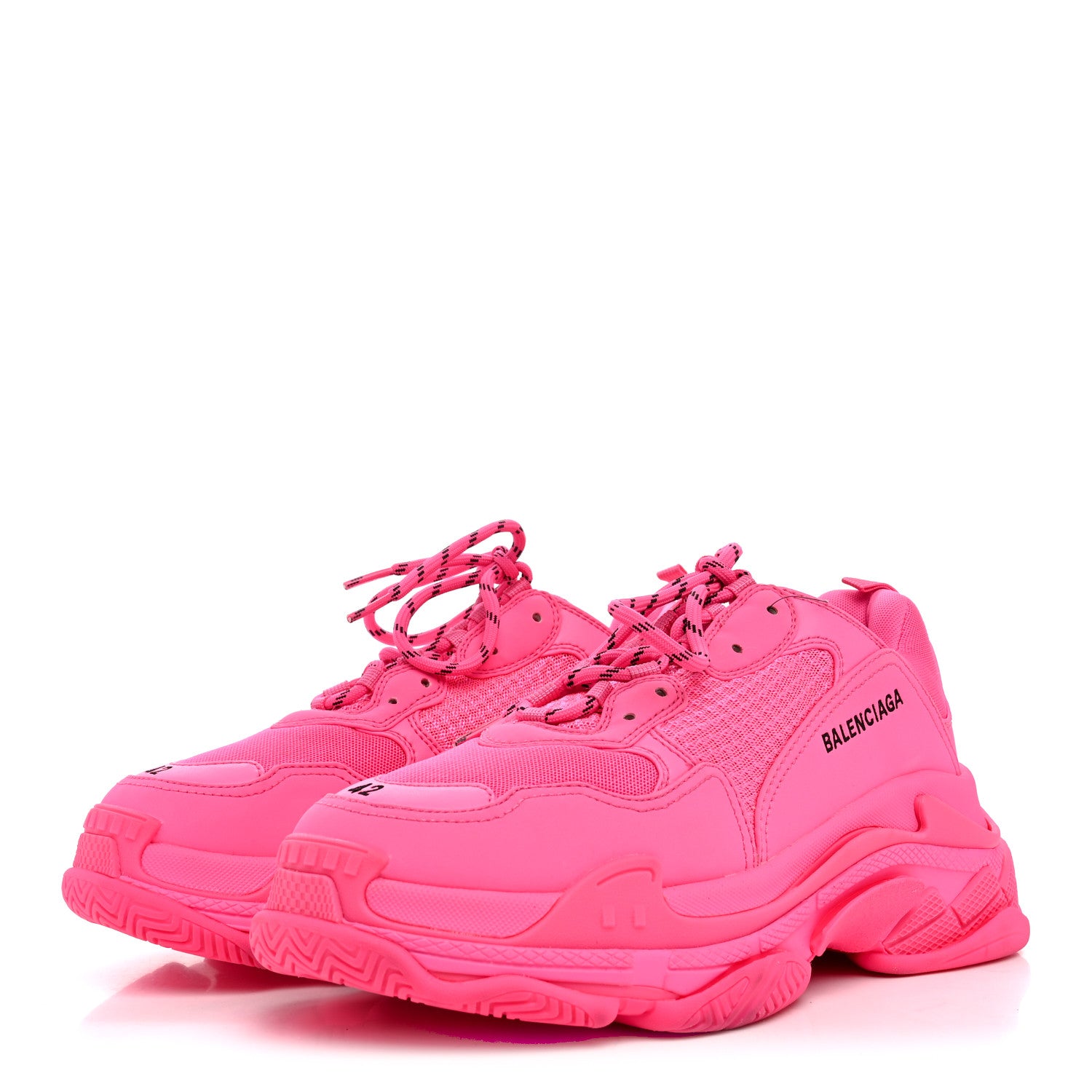 Balenciaga Fabric Mesh Mens Triple S Sneakers 42 Fluo Pink 4 of 8