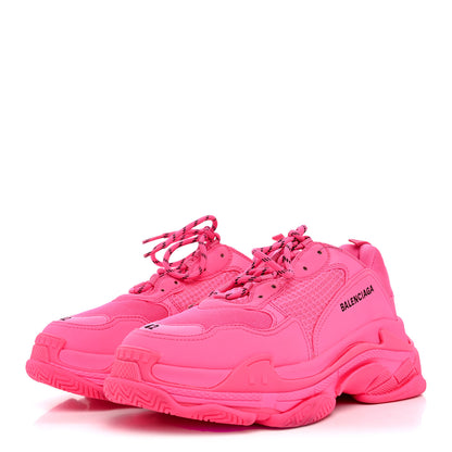 Balenciaga Fabric Mesh Mens Triple S Sneakers 42 Fluo Pink 4 of 8