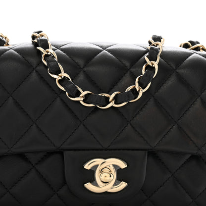 Chanel Lambskin Quilted Mini Rectangular Flap Black 8 of 12