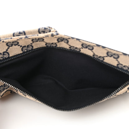 Gucci GG Monogram Web Double Pocket Belt Bag Navy 5 of 10