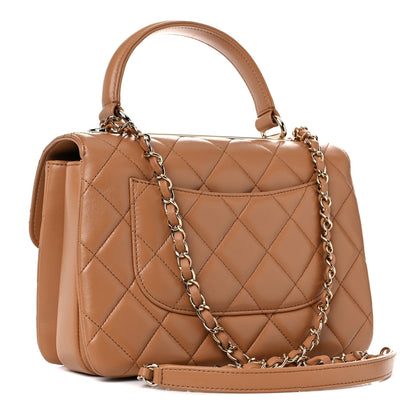 Chanel Lambskin Quilted Small Trendy CC Flap Dual Handle Bag Camel 4 of 9