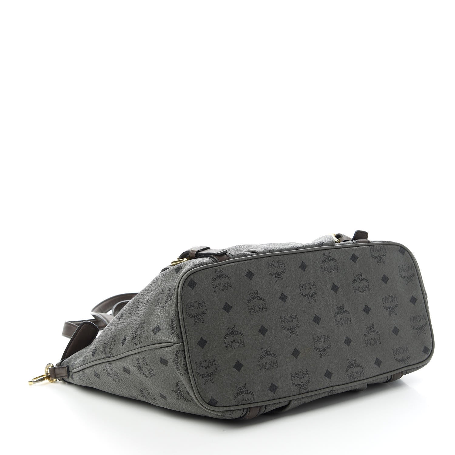 MCM Visetos Medium Essentials Shopper Tote Phantom Grey 4 of 10