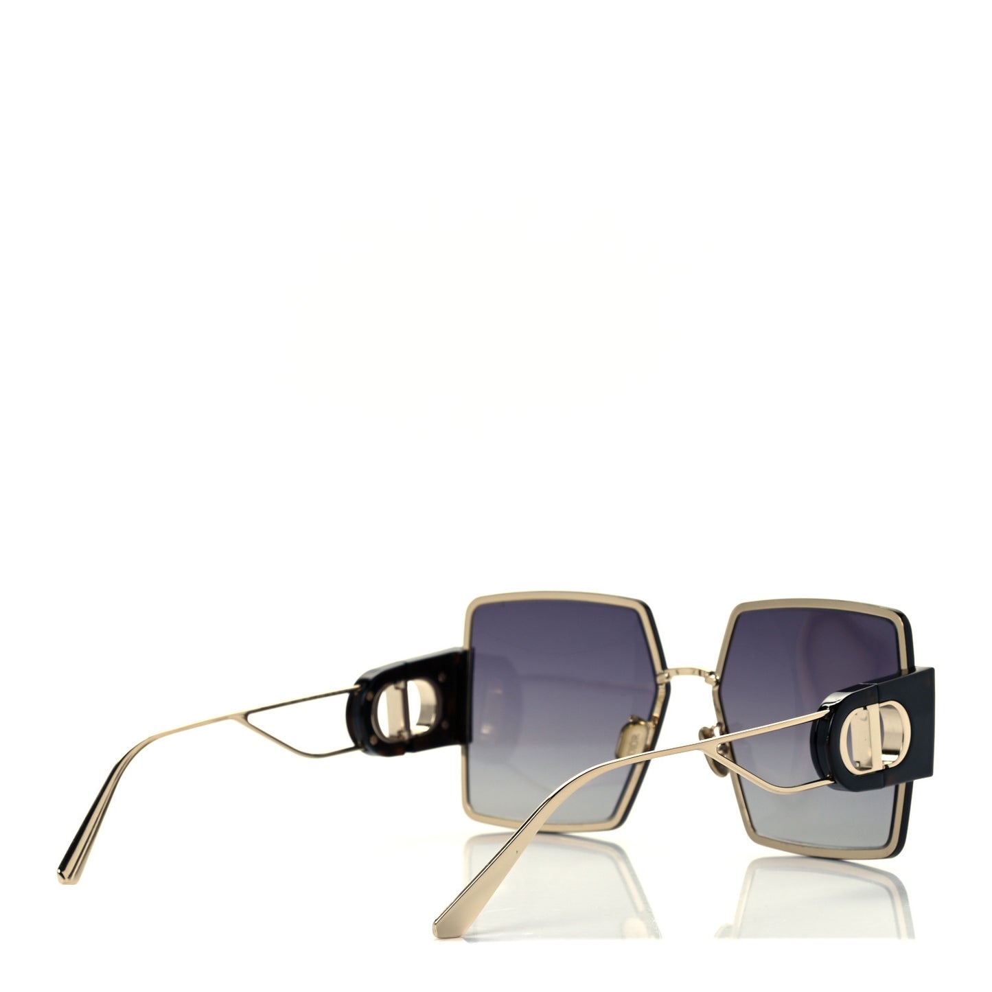 Acetate Square 30 Montaigne 2 Sunglasses Black Gold