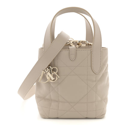 Christian Dior Calfskin Macrocannage Nano Toujours Vertical Tote Powder Beige 1 of 10