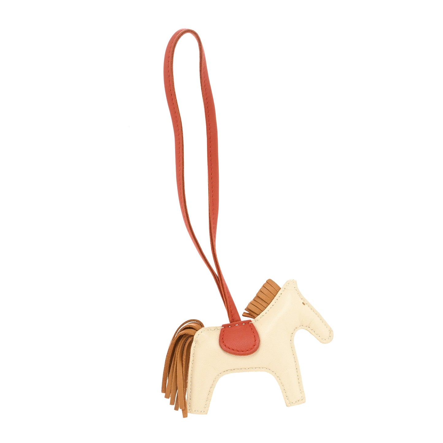 Milo Lambskin Grigri Rodeo Horse Bag Charm PM Craie Sesame Cornaline