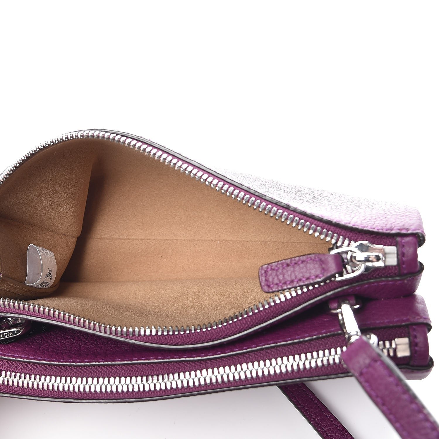MCM Grained Calfskin Milla Double Crossbody Bag Purple 6 of 12