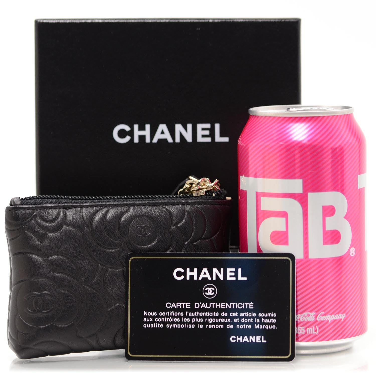 Chanel Camellia Embossed Key Holder Case Black 2 of 10