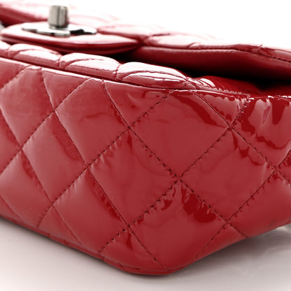 Chanel Patent Calfskin Quilted Mini Rectangular Flap Dark Red 10 of 11