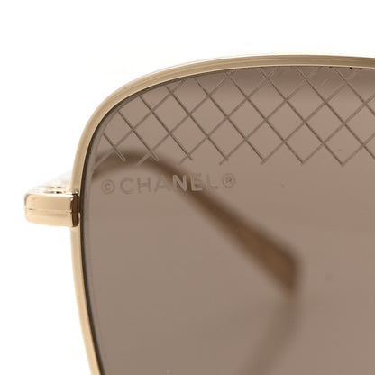 Chanel Metal Pilot Sunglasses 4256 Gold 7 of 8