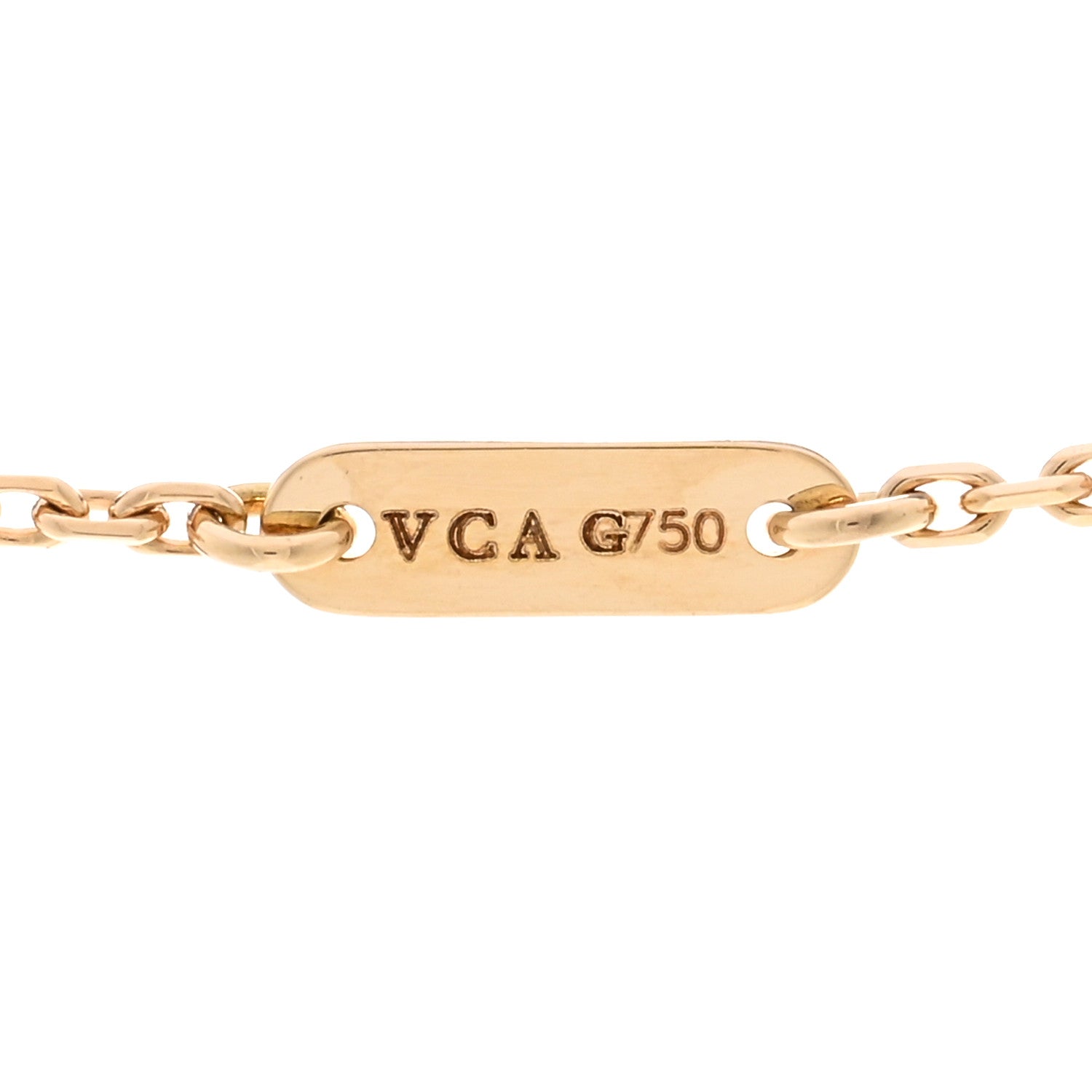 Van Cleef & Arpels 18K Yellow Gold Mother of Pearl Sweet Alhambra Pendant Necklace 5 of 6