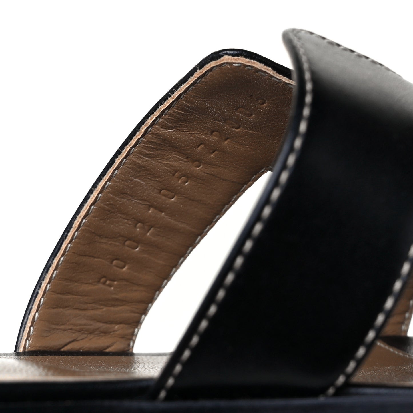 Box Calfskin Oran Sandals 38 Black