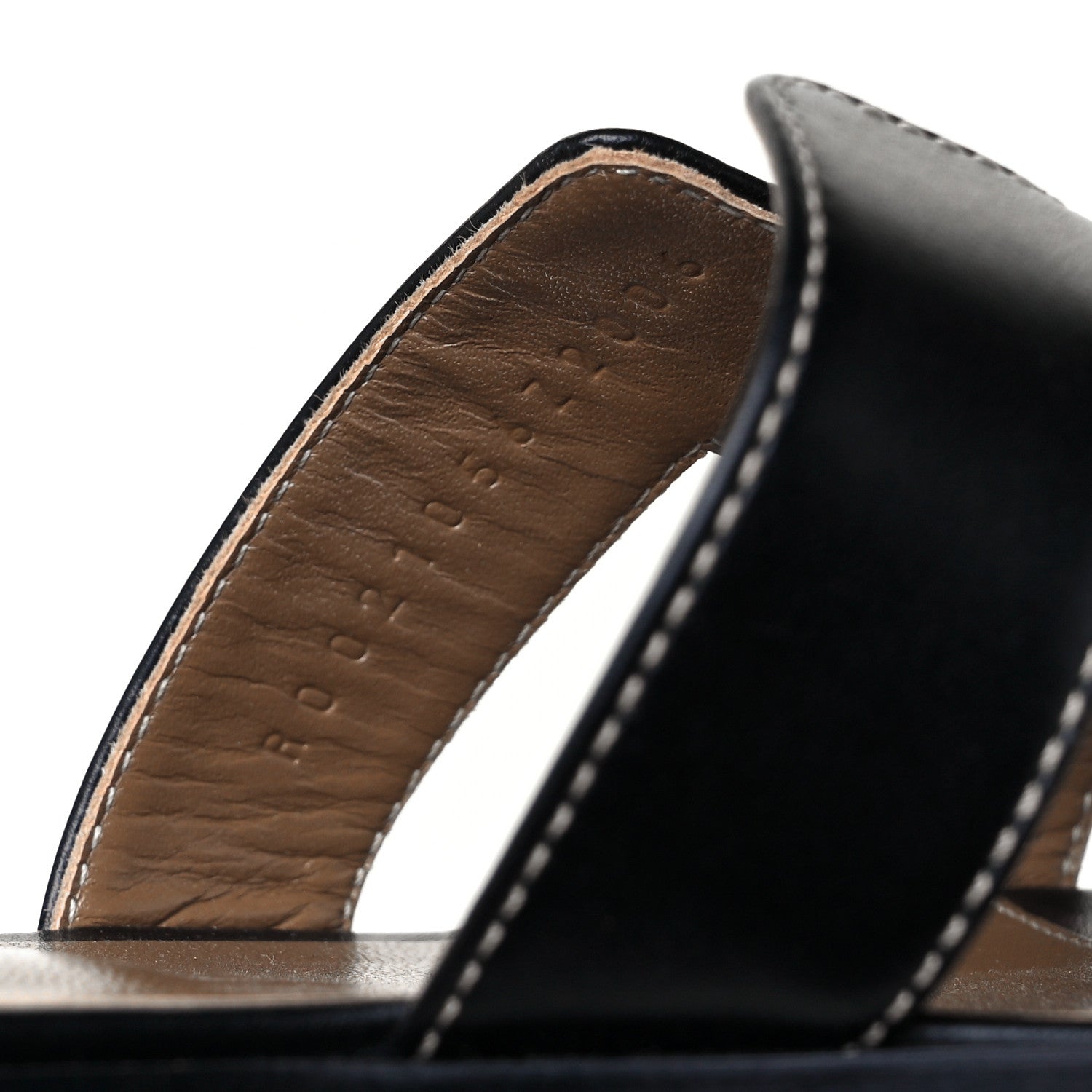 Hermes Box Calfskin Oran Sandals 38 Black 8 of 9
