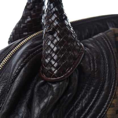 Fendi Zucca Nappa Nuvolata Vitello Tortuga Spy Bowler Tobacco Moro 10 of 11