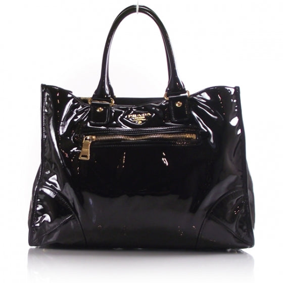 Prada Patent Zip Pocket Large Tote 1 of 10