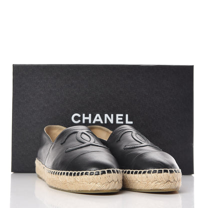 Chanel Lambskin CC Espadrilles 38 Black 9 of 9