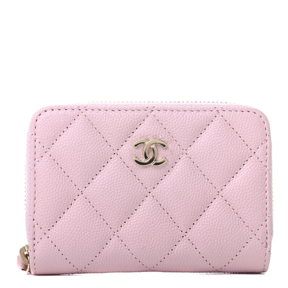Chanel Caviar Quilted Zip Coin Purse Light Pink 1 of 8