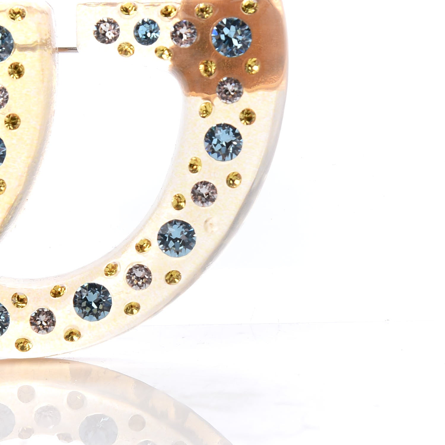 Gucci Resin Crystal GG Brooch Gold 5 of 6
