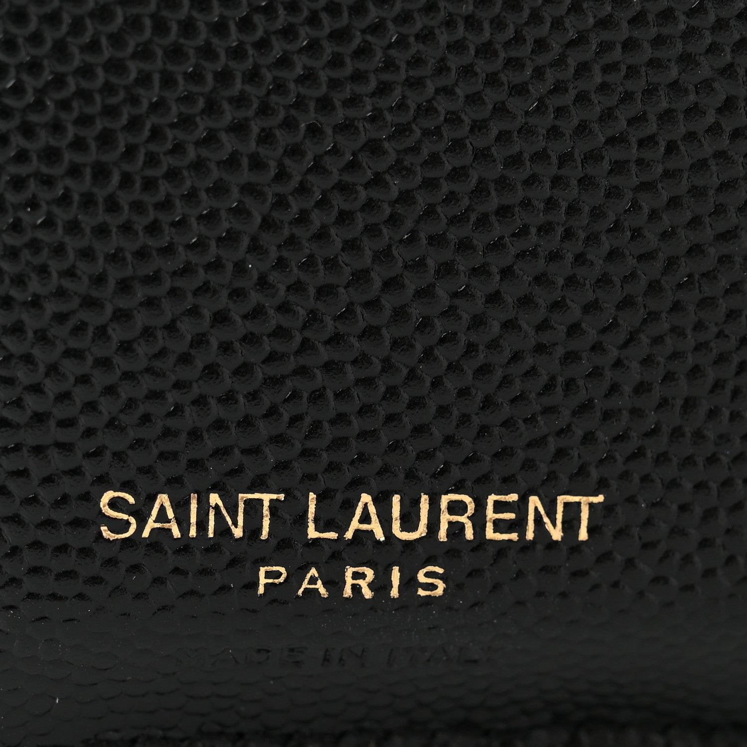 Saint Laurent Grain De Poudre Matelasse Chevron Monogram Zipped Card Case Black 6 of 9