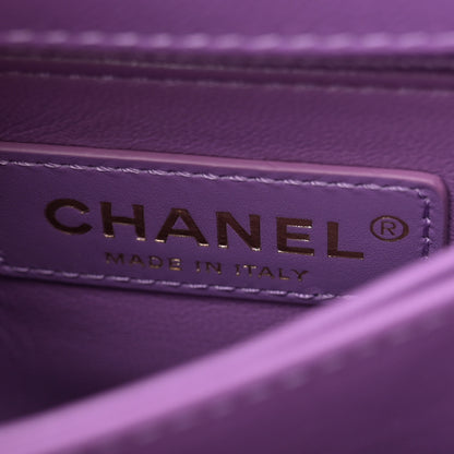 Chanel Caviar Quilted Extra Mini Coco Handle Flap Purple 6 of 10