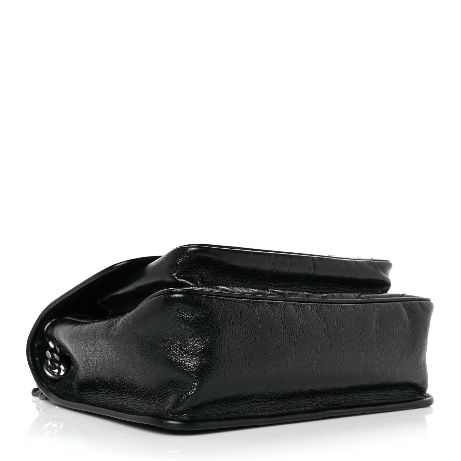 Saint Laurent Crinkled Calfskin Matelasse Monogram Medium Niki Chain Satchel Black 4 of 10