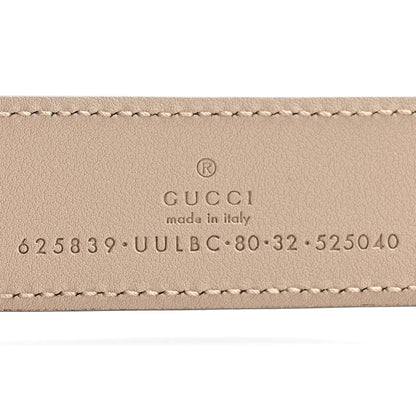 Gucci GG Supreme Monogram Calfskin Double G 30mm Belt 80 32 Beige Mystic White Oatmeal 5 of 6
