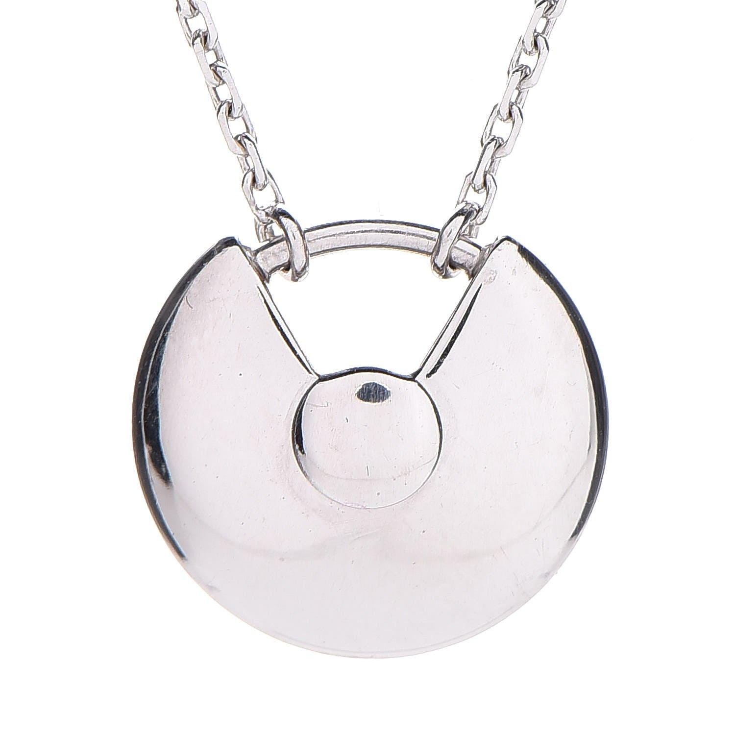 Cartier 18K White Gold Diamond XS Amulette de Pendant Necklace 5 of 7