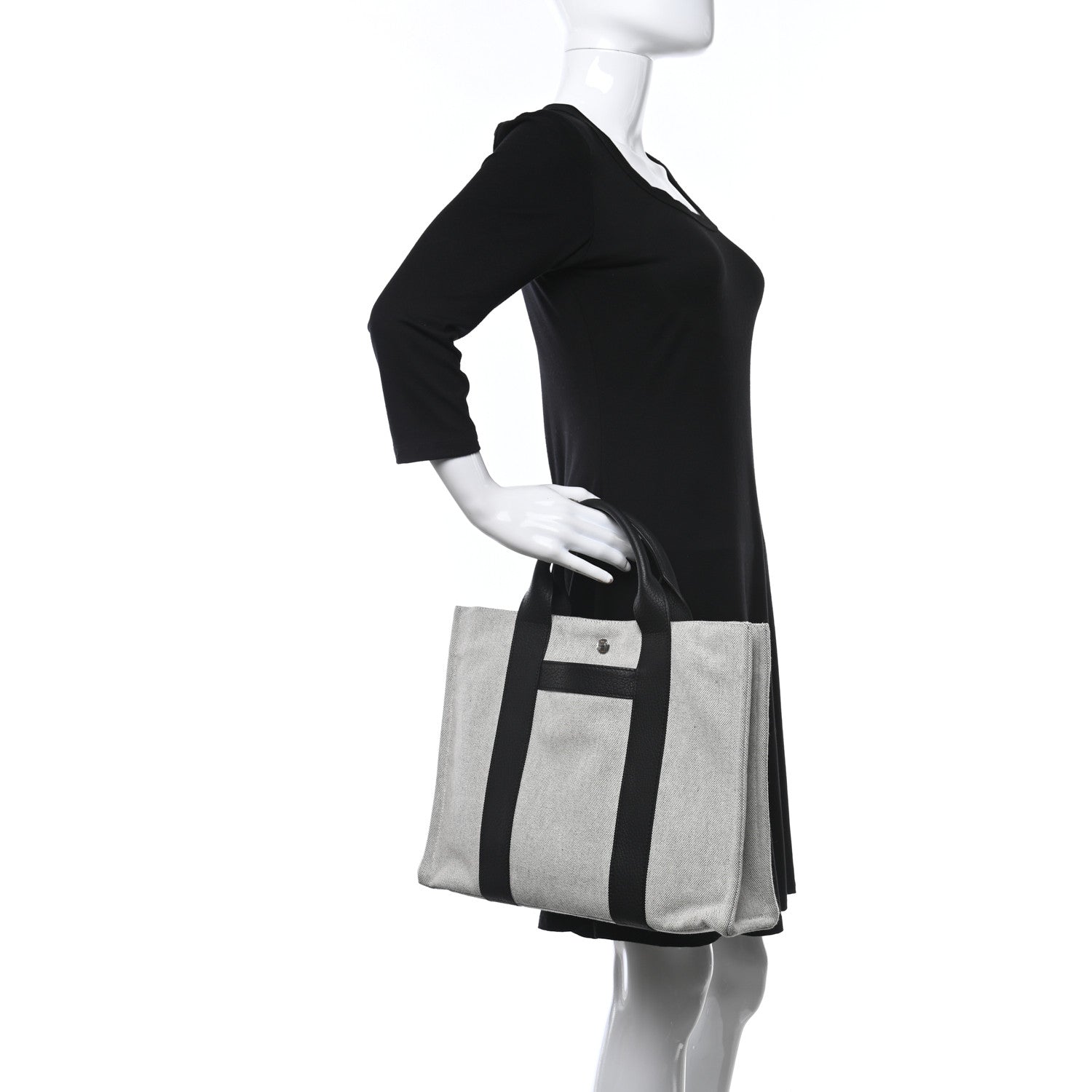Hermes Buffle Skipper Toile Tote Black 2 of 9