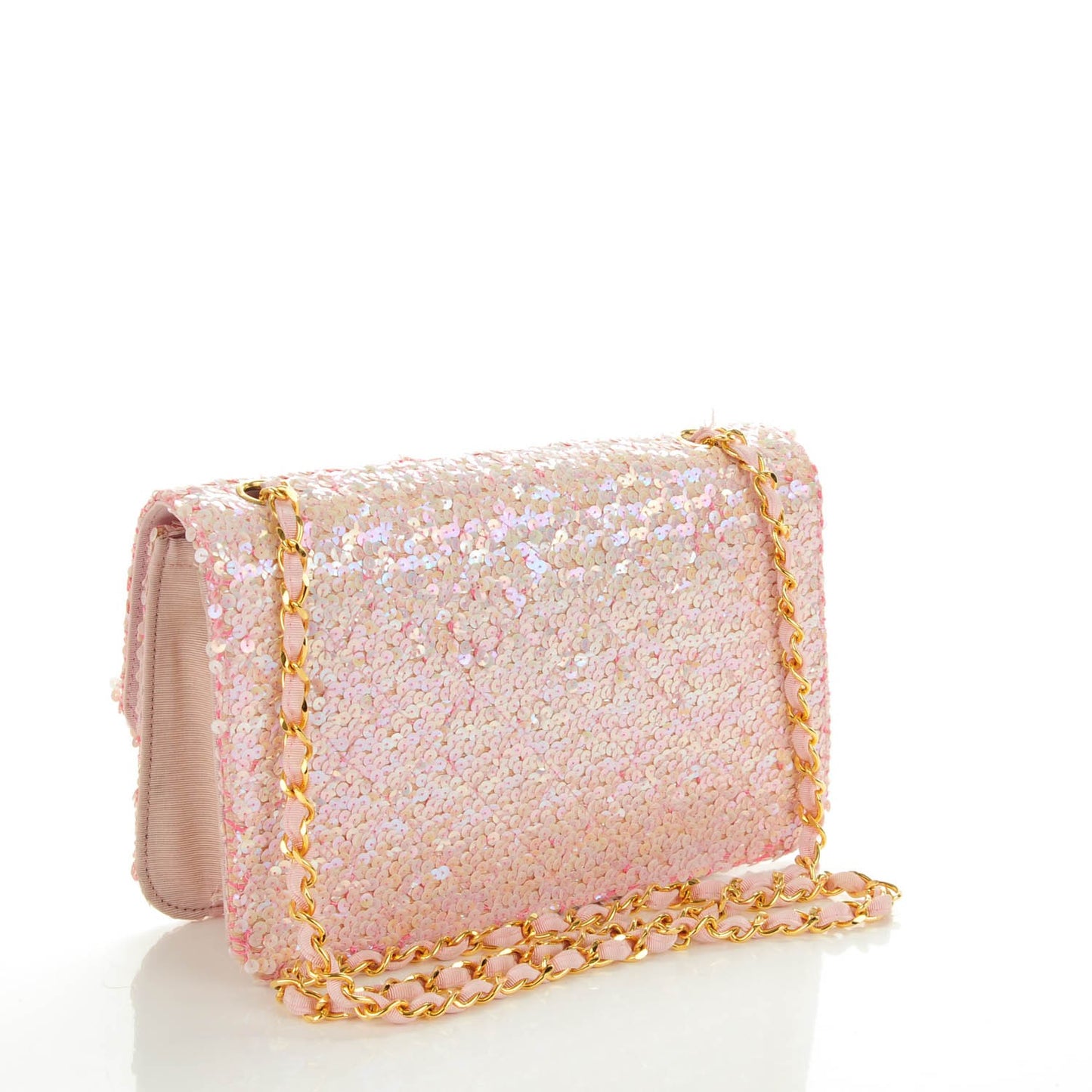 Sequin Medium Single Flap Pink