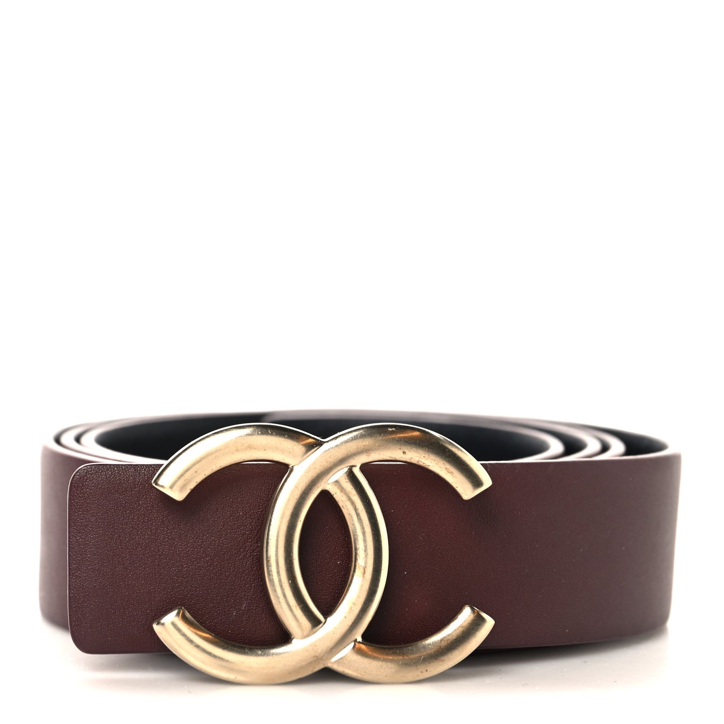 Calfskin CC Reversible Belt 90 Black Burgundy