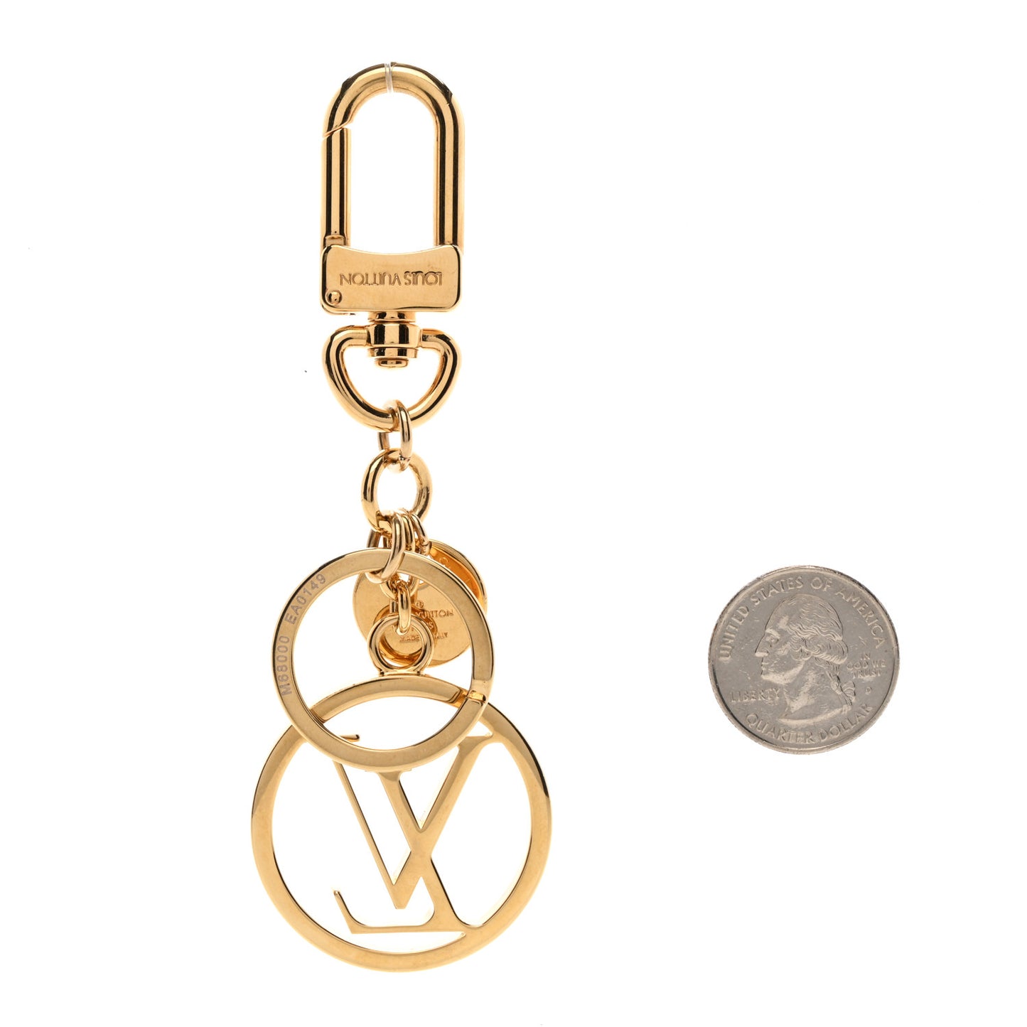 LV Circle Bag Charm Key Holder Gold