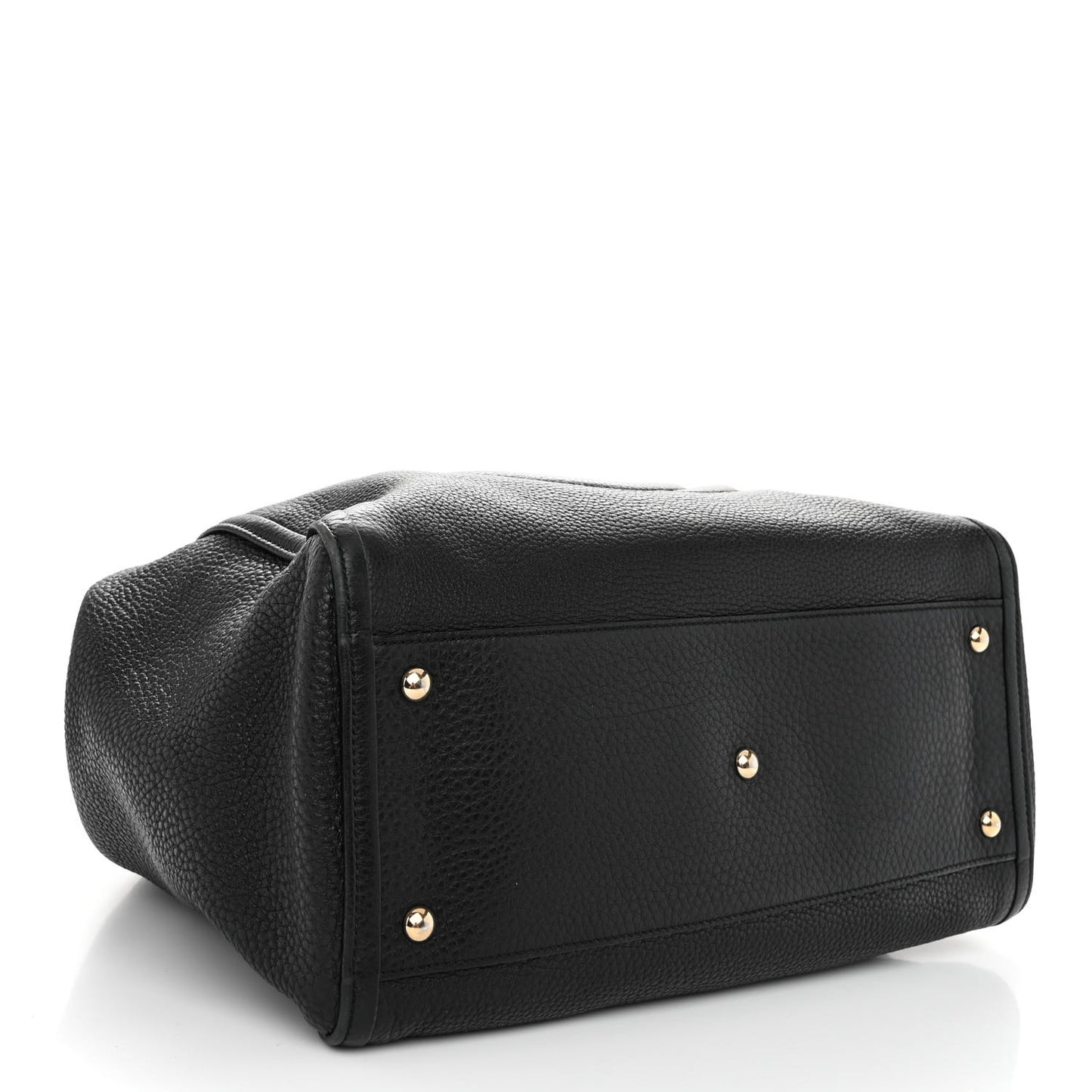 Pebbled Calfskin Medium Soho Shoulder Bag Black