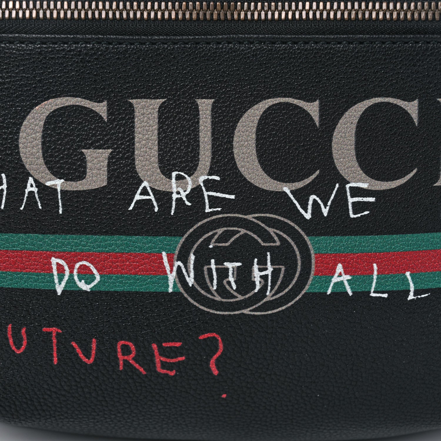 Gucci Grained Calfskin Coco Capitan Logo Belt Bag Black 8 of 11