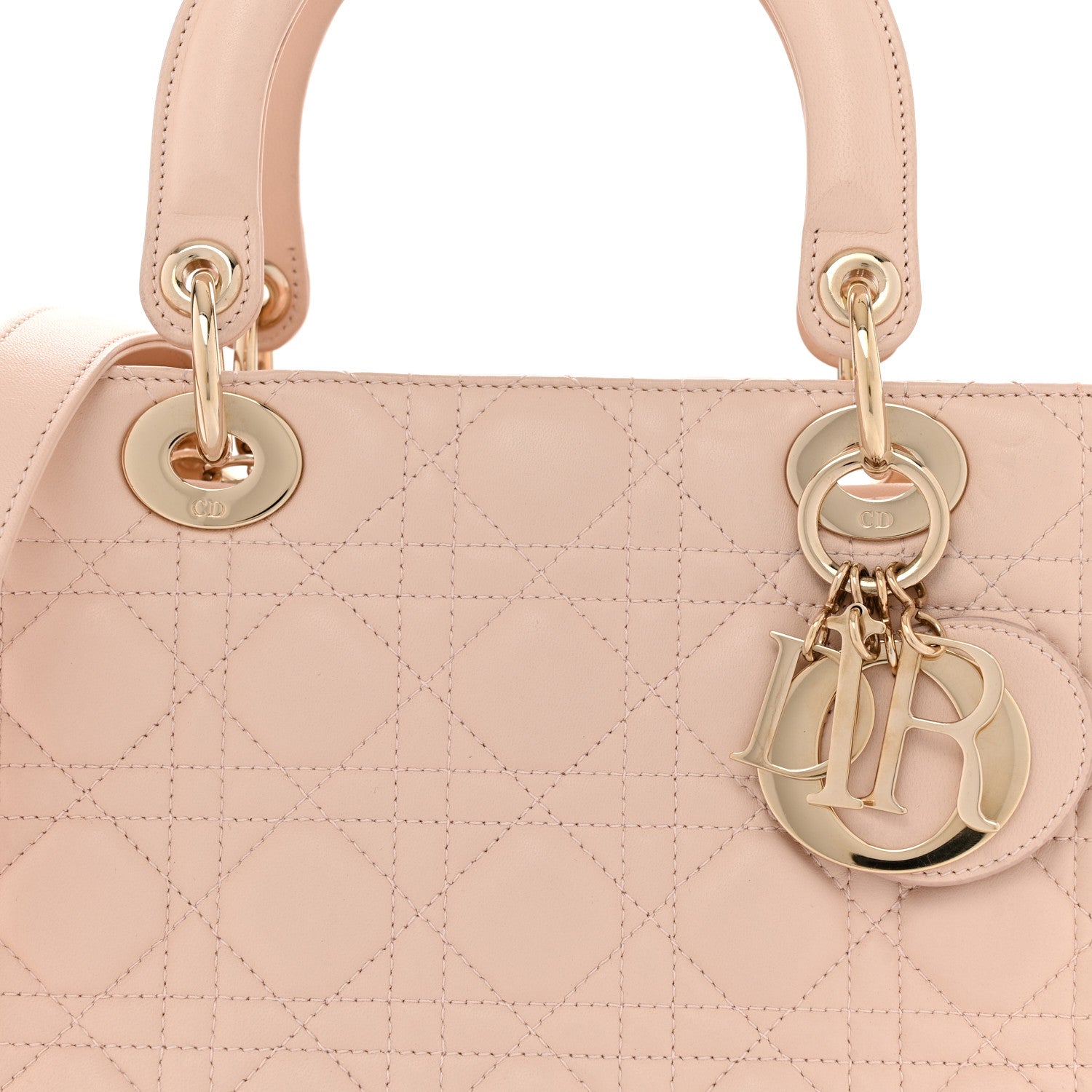 Christian Dior Lambskin Cannage Medium Lady Dior Light Pink 8 of 15