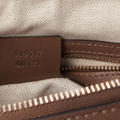 Gucci GG Supreme Monogram Margaux Calfskin Small Nice Top Handle Dome Bag Beige Ebony Acero 8 of 8