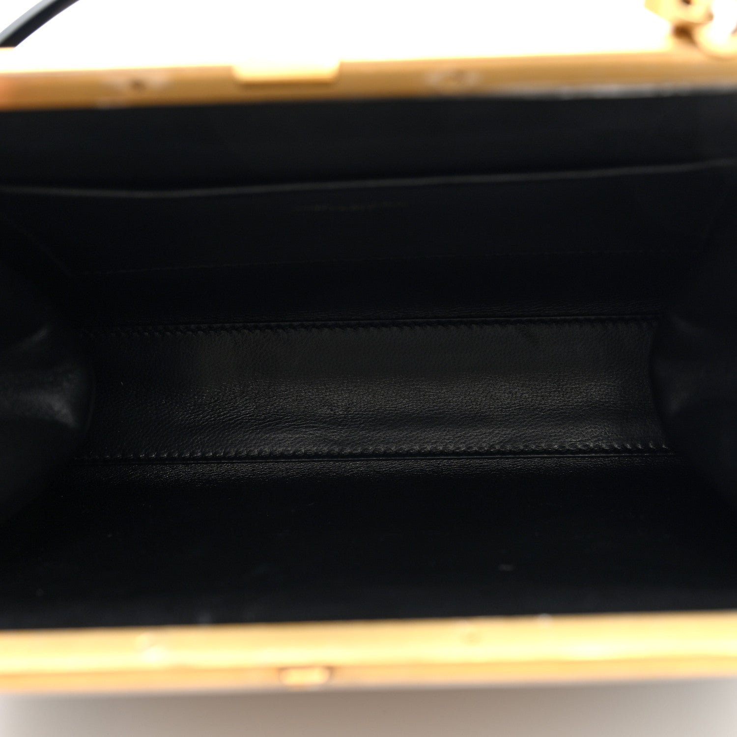 Saint Laurent Nappa Patent Calfskin Two-Toned Gaia Shoulder Bag Sea Salt Black 5 of 9