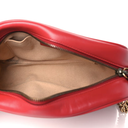 Gucci Calfskin Matelasse Small GG Marmont Chain Shoulder Bag Hibiscus Red 5 of 12