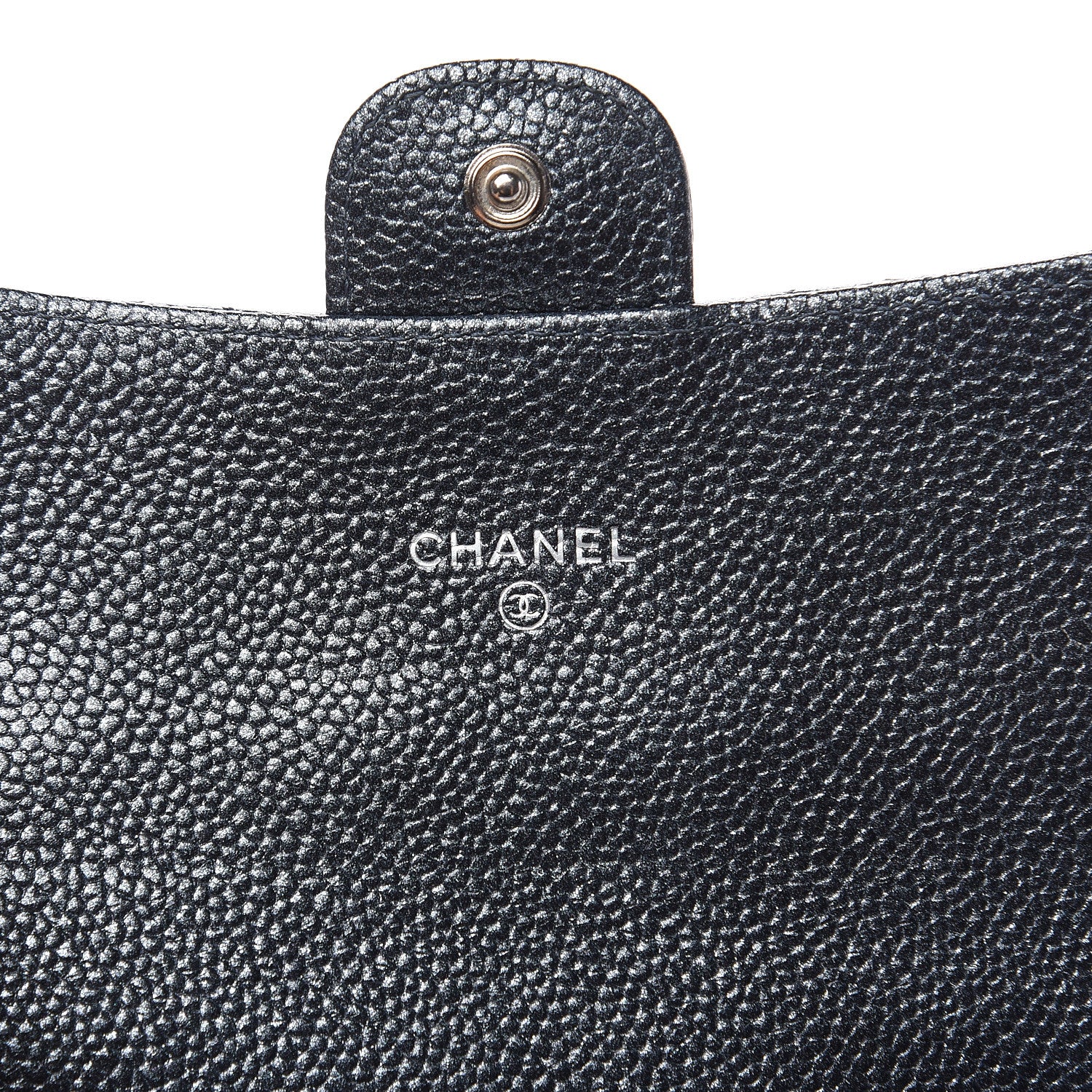 Chanel Metallic Caviar Quilted Small Flap Wallet Charcoal 6 of 11