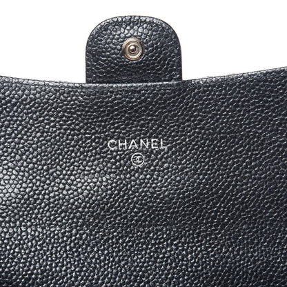 Chanel Metallic Caviar Quilted Small Flap Wallet Charcoal 6 of 11