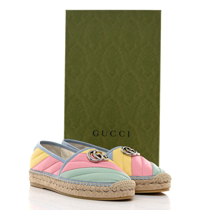 Gucci Nappa Matelasse Diagonal GG Marmont Espadrilles 39 Multicolor Pastel 9 of 9
