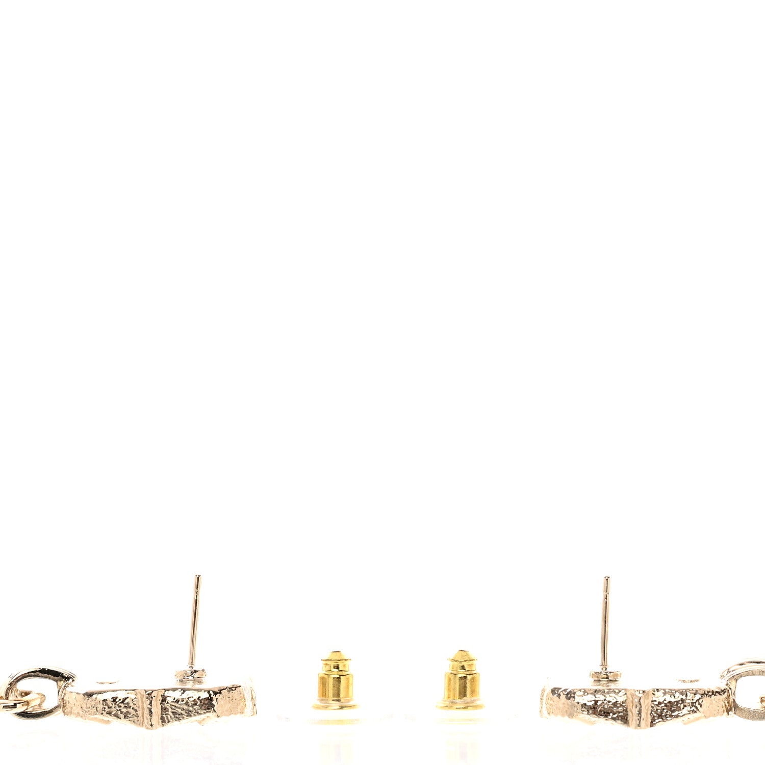 Chanel Resin Crystal Quilted CC Drop Earrings Black Gold 3 of 5