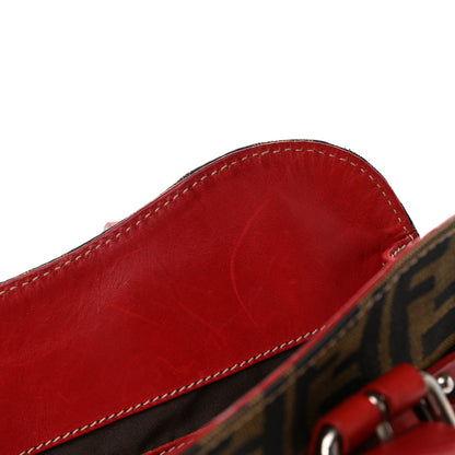 Fendi Zucca Pocket Shoulder Bag Tobacco Red 6 of 9