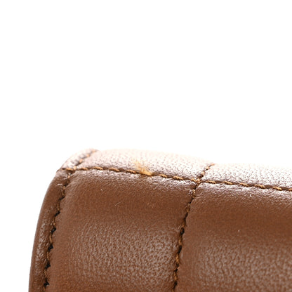 Saint Laurent Lambskin Carre Quilted Cassandre Chain Wallet Brown 12 of 13
