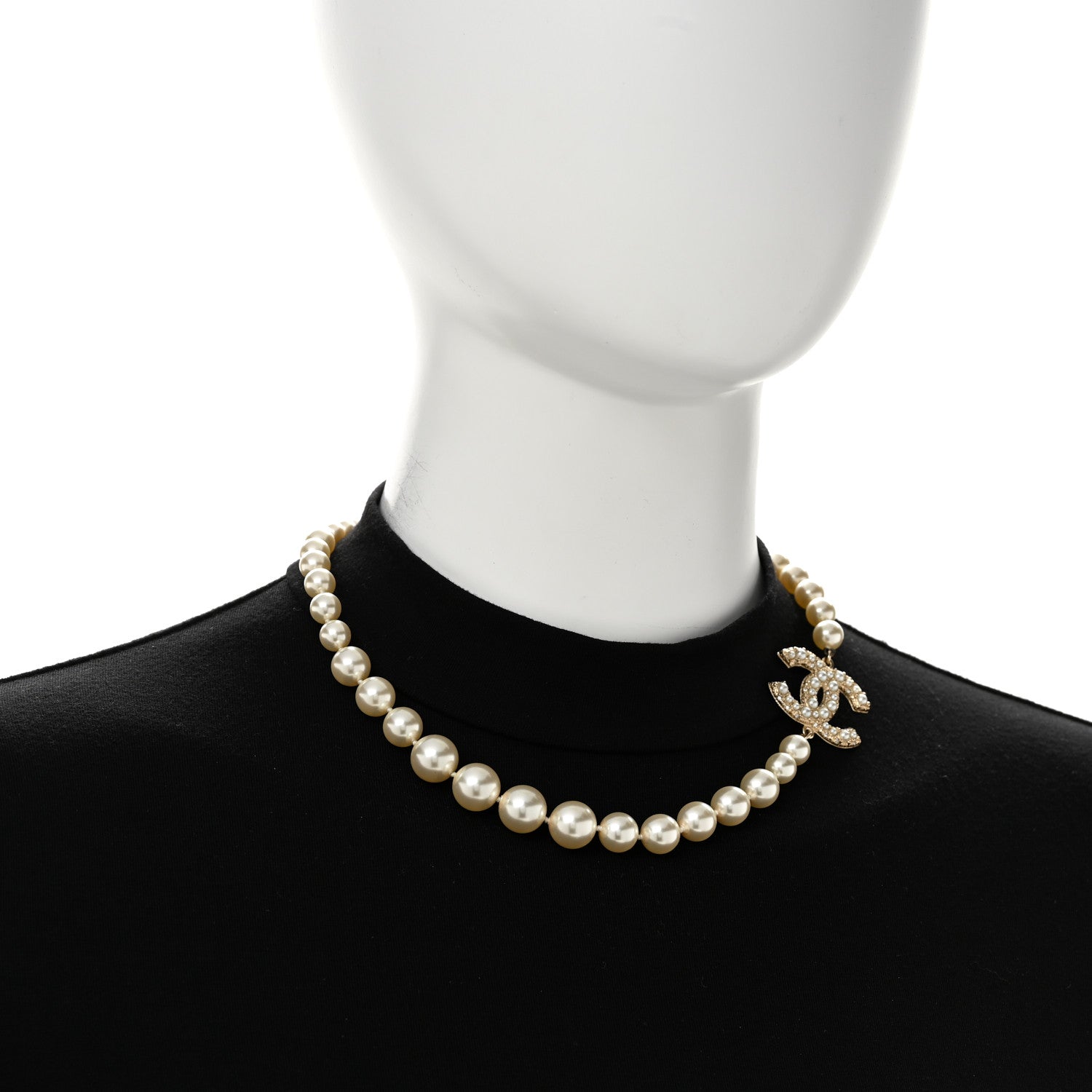 Chanel Pearl CC 100th Anniversary Necklace Light Gold 2 of 7