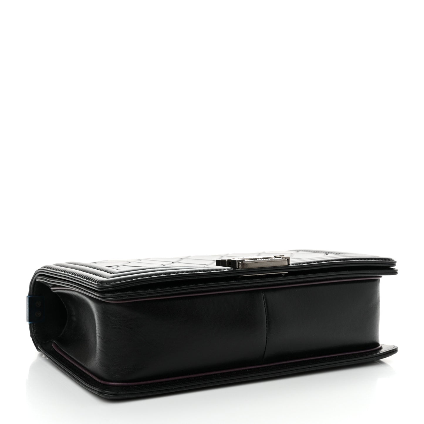 Calfskin Embossed New Medium Paris Salzburg Boy Flap Black