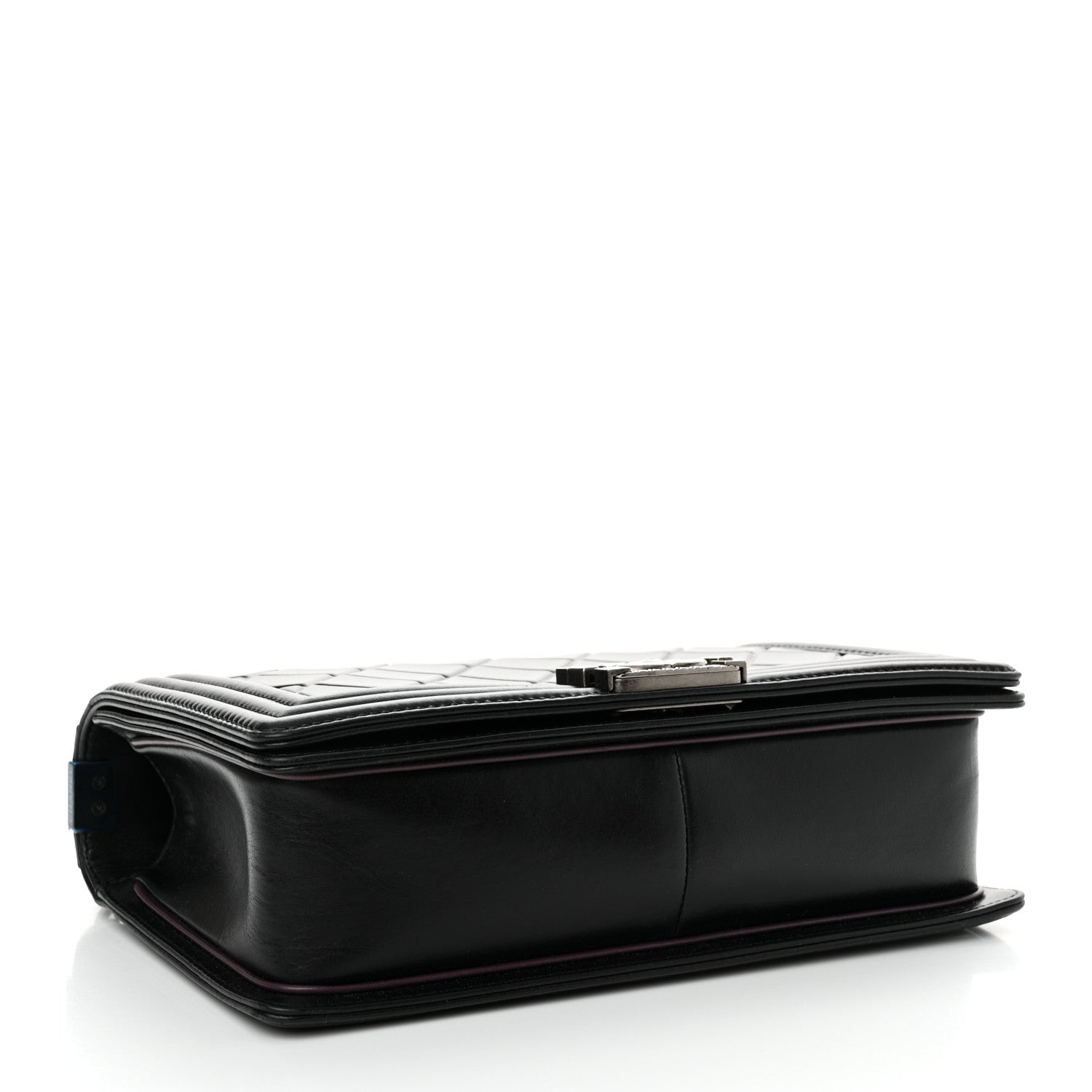 Chanel Calfskin Embossed New Medium Paris Salzburg Boy Flap Black 4 of 12
